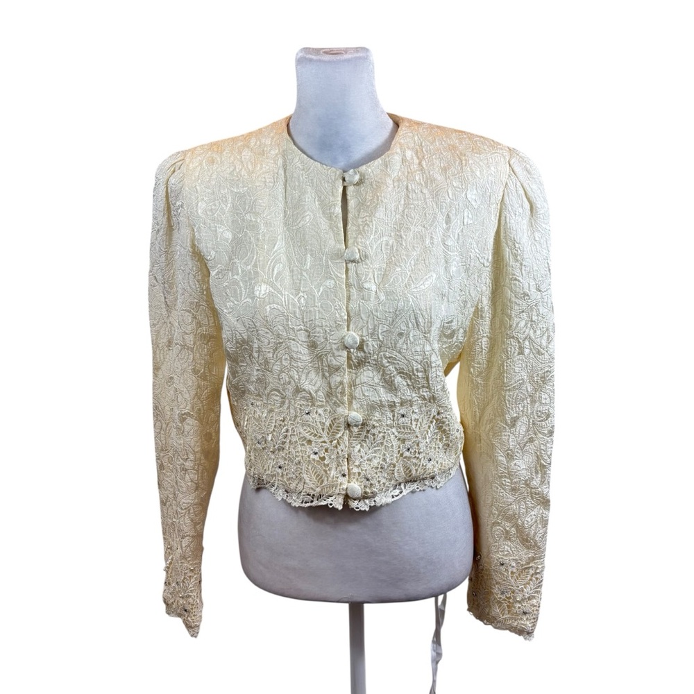 Vintage 1960’s‎ Karen Lawrence by Matthew Ivory Brocade and Lace Formal Jacket 6